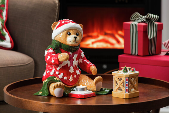 Teddy mit Windlicht