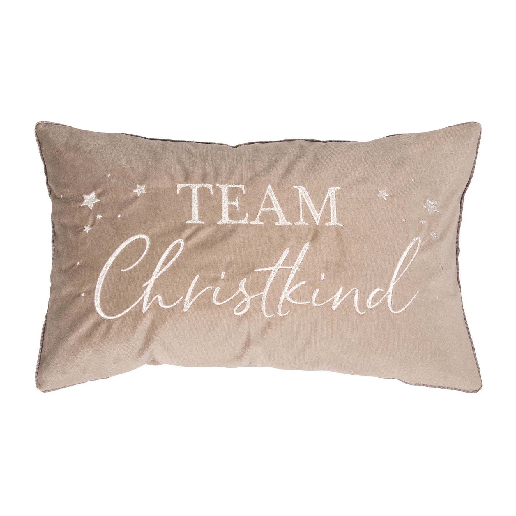 Kissenhülle 30x50cm taupe Team Christkind