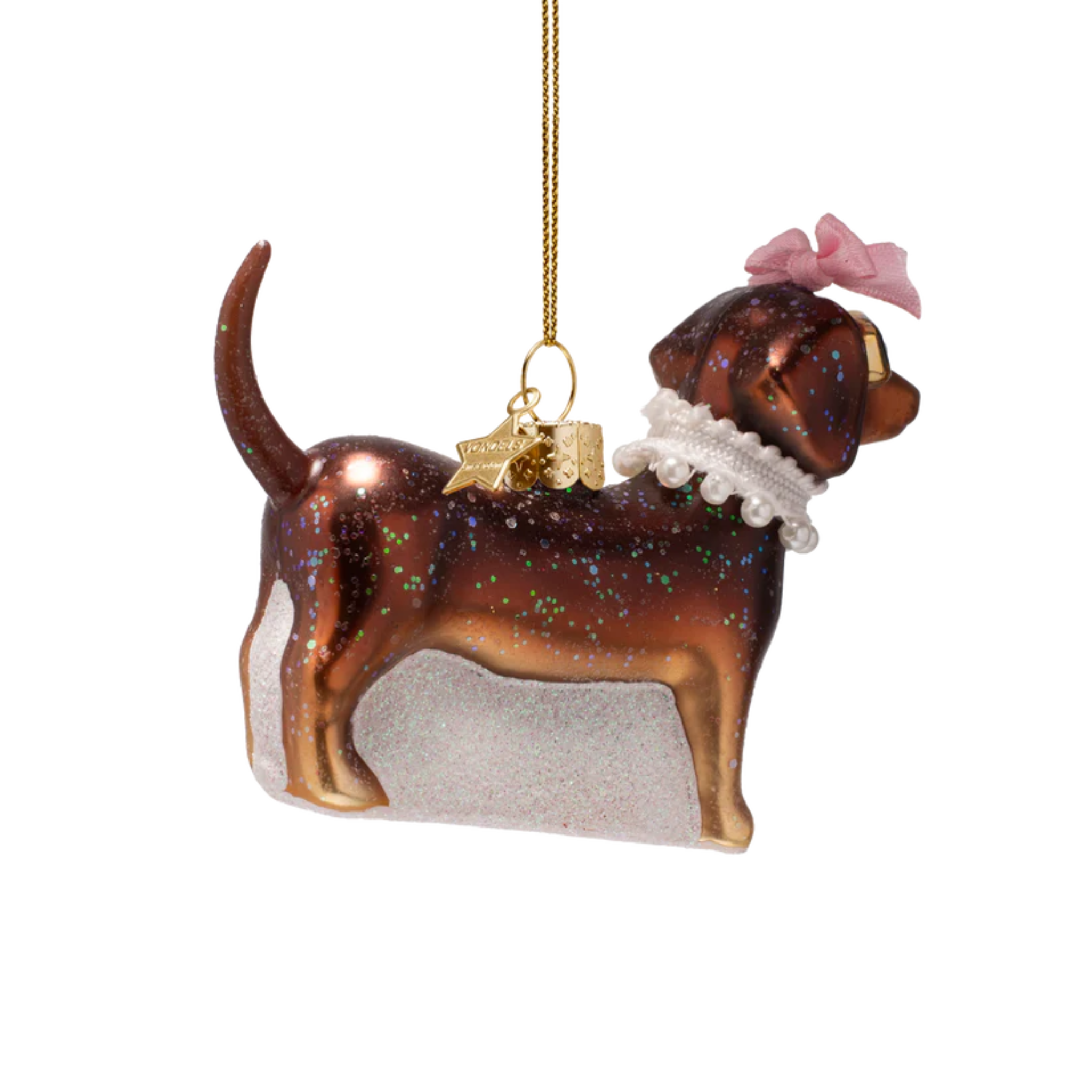 Ornament Hund mit Perlen