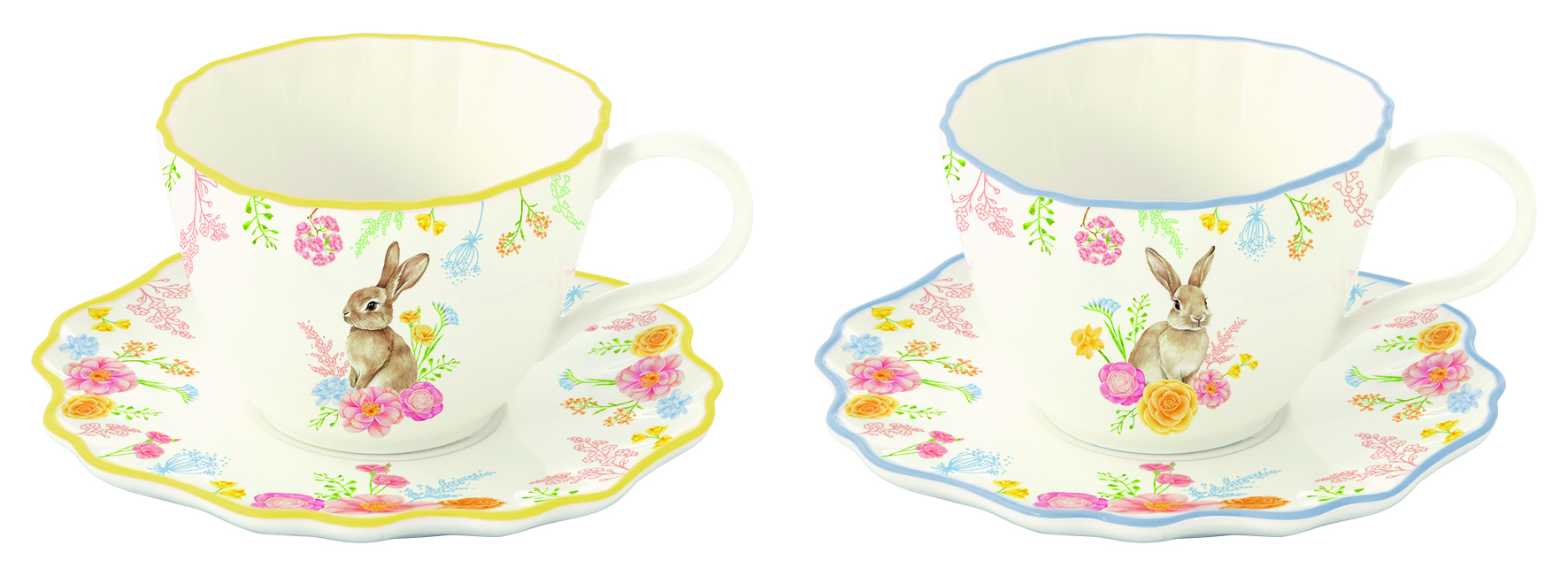 Zwei Kaffeetassen mit Untertassen - Tres Jolie