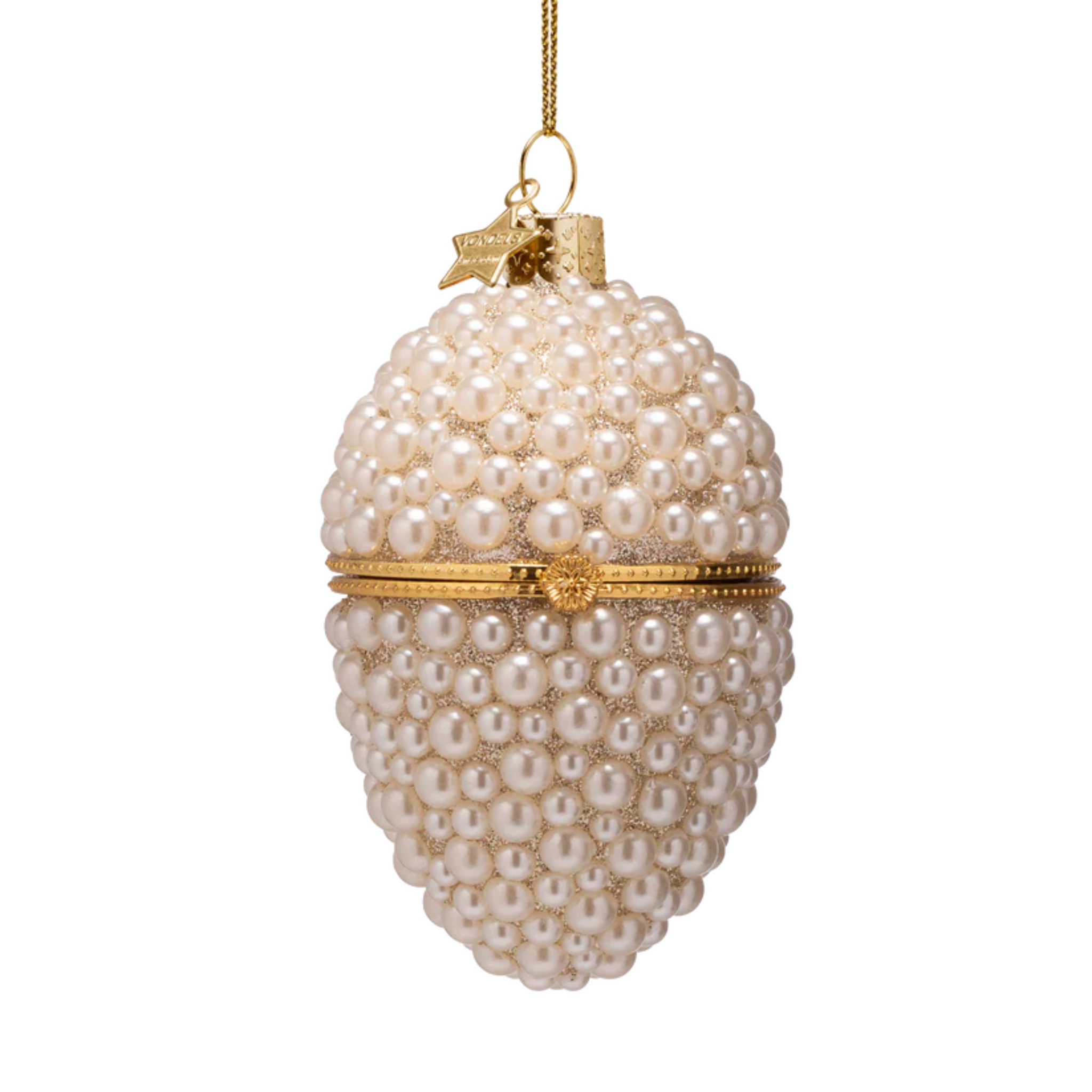 Ornament Ei mit Perlen