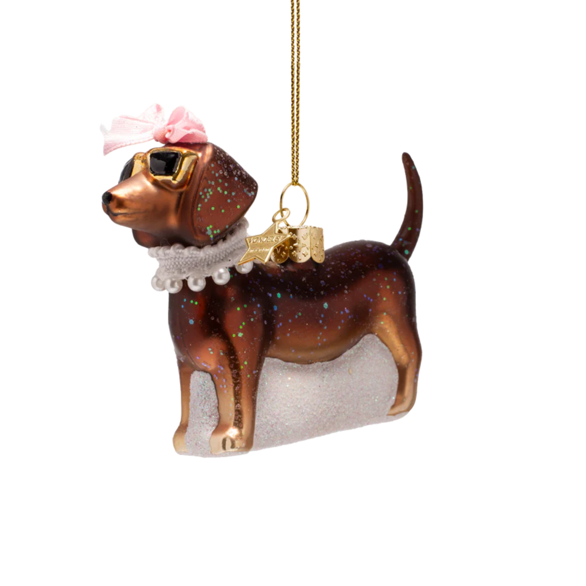 Ornament Hund mit Perlen