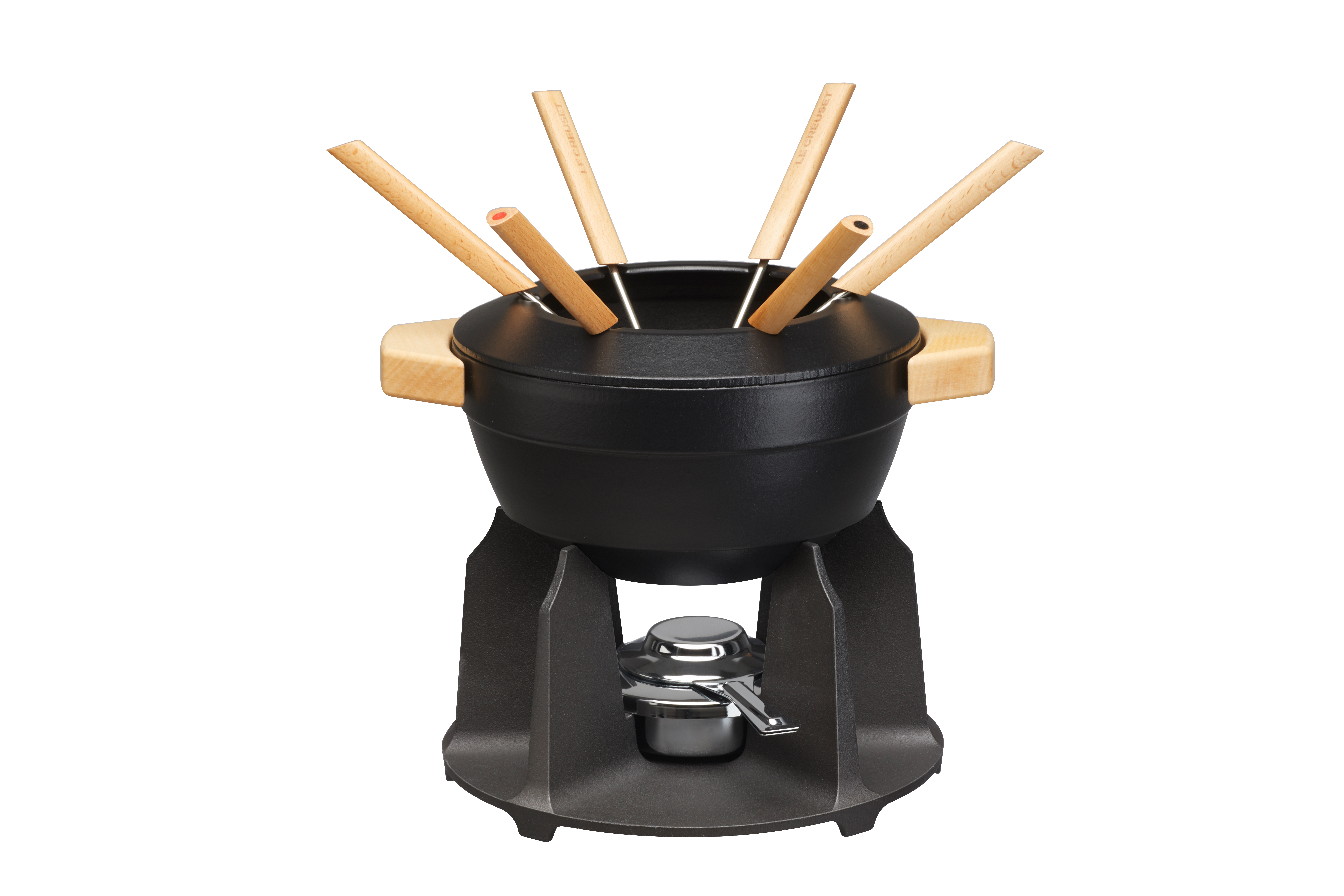 Fondue-Set Schwarz 2,3L Gusseisen