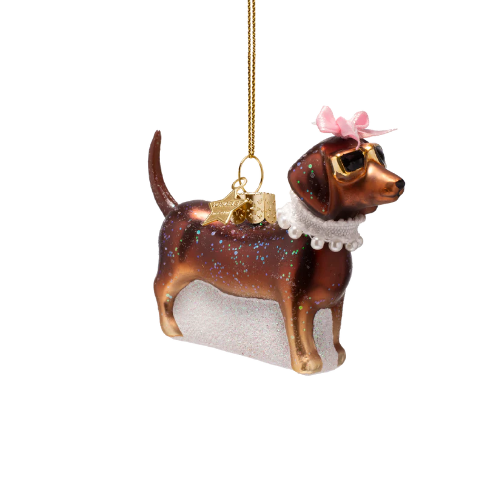 Ornament Hund mit Perlen