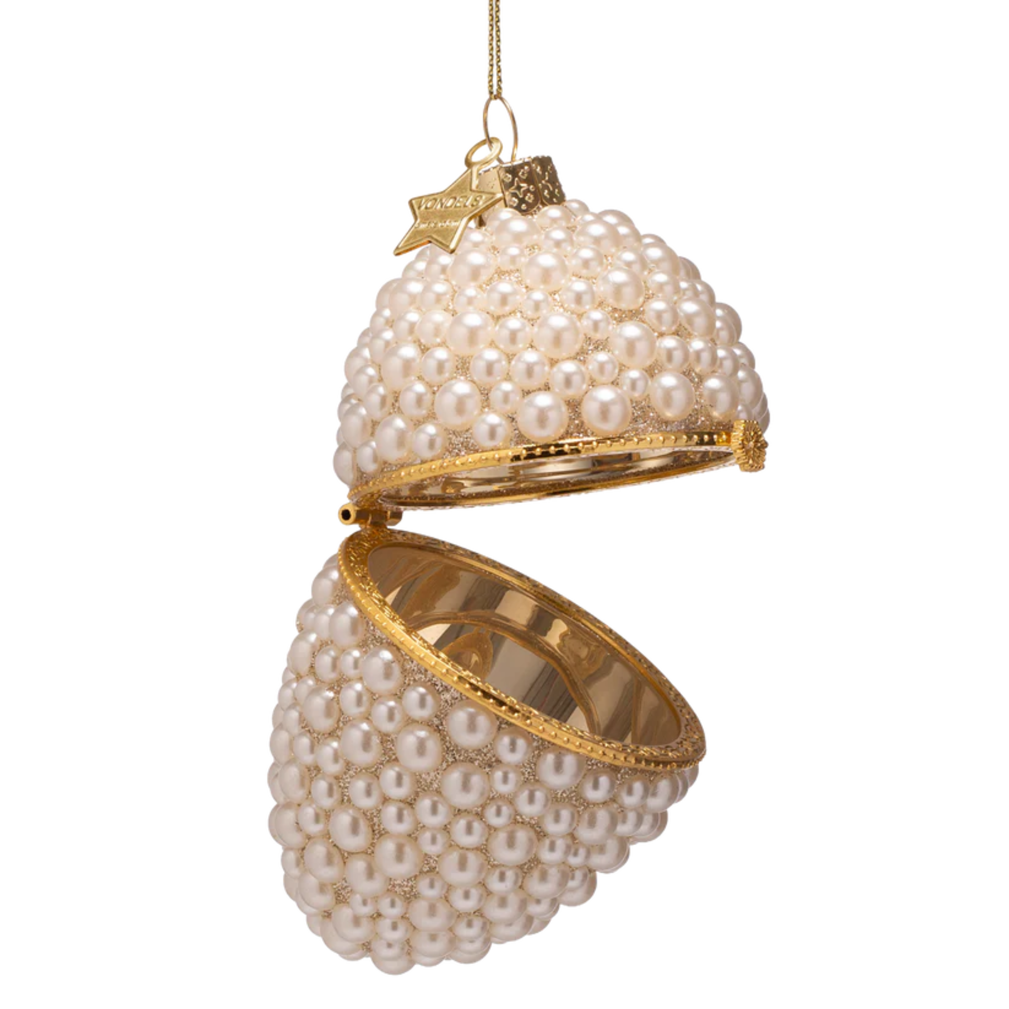 Ornament Ei mit Perlen