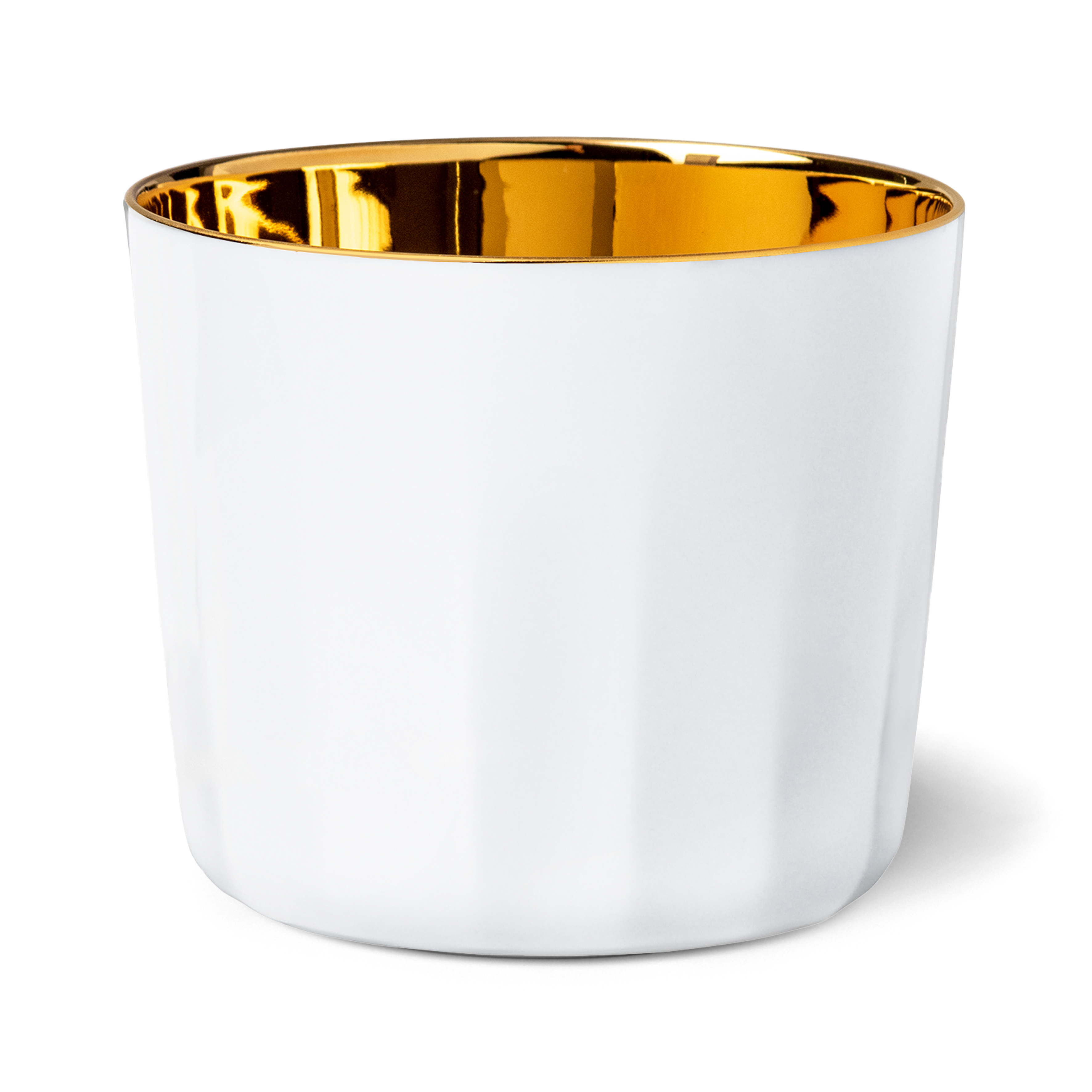 Becher White Facets SIP OF GOLD
