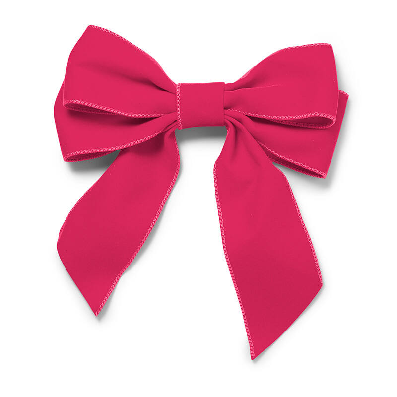 Samtschleiife+Clip 2er pink