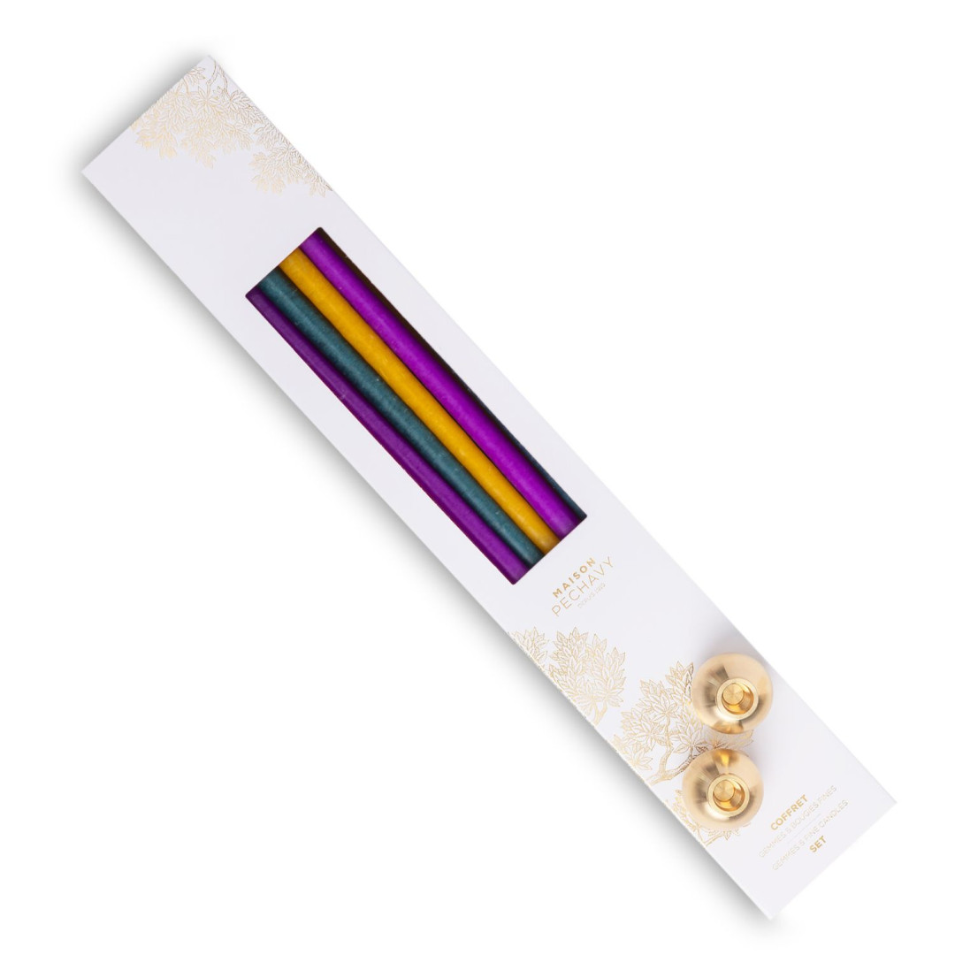 Kerzen und Halter Set Seventies