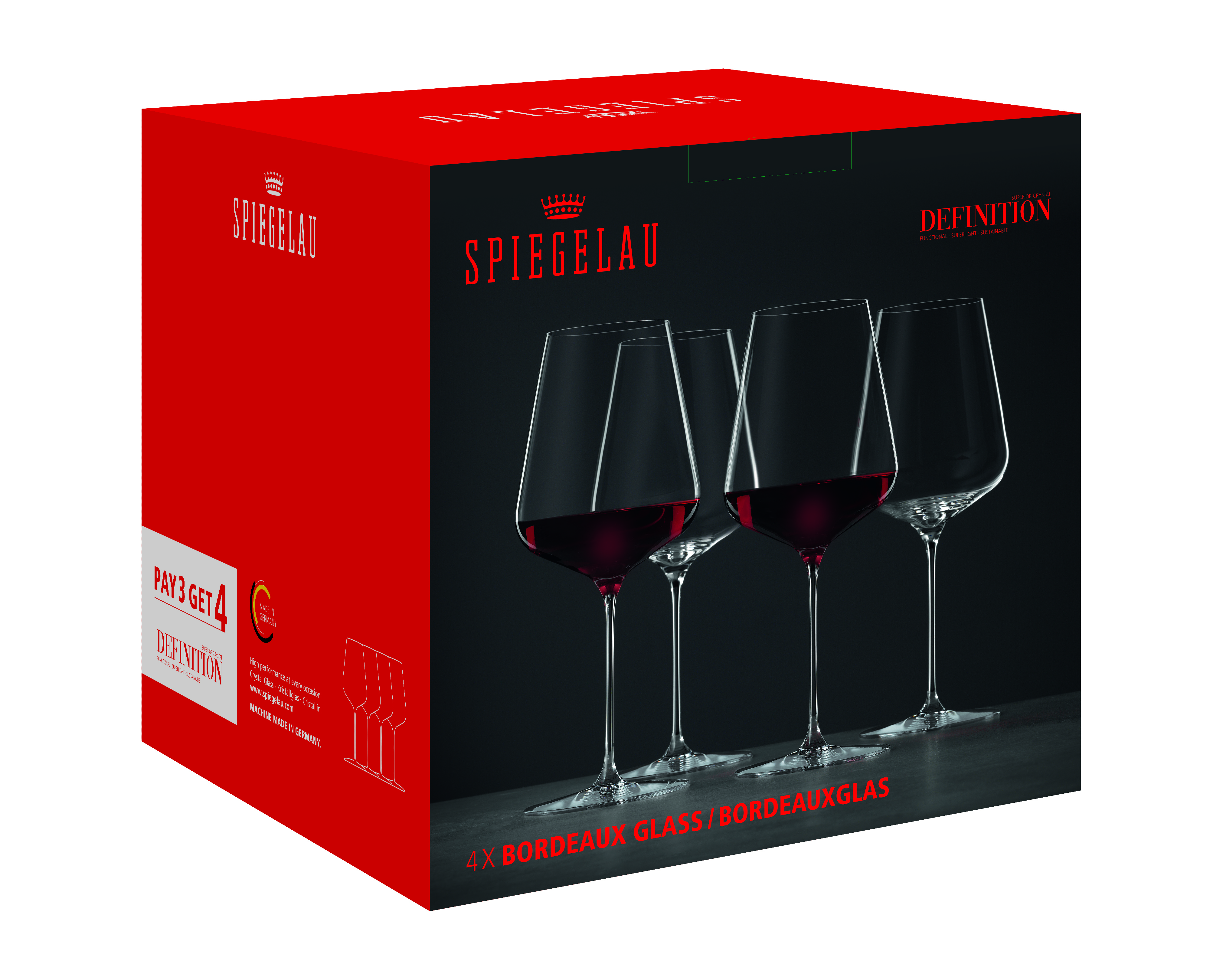 Bordeauxglas Set 3+1 Definition