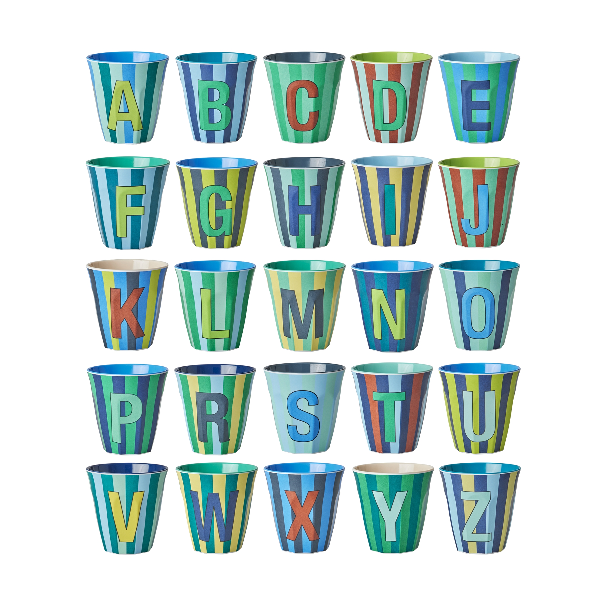 Becher Alphabet Bluish