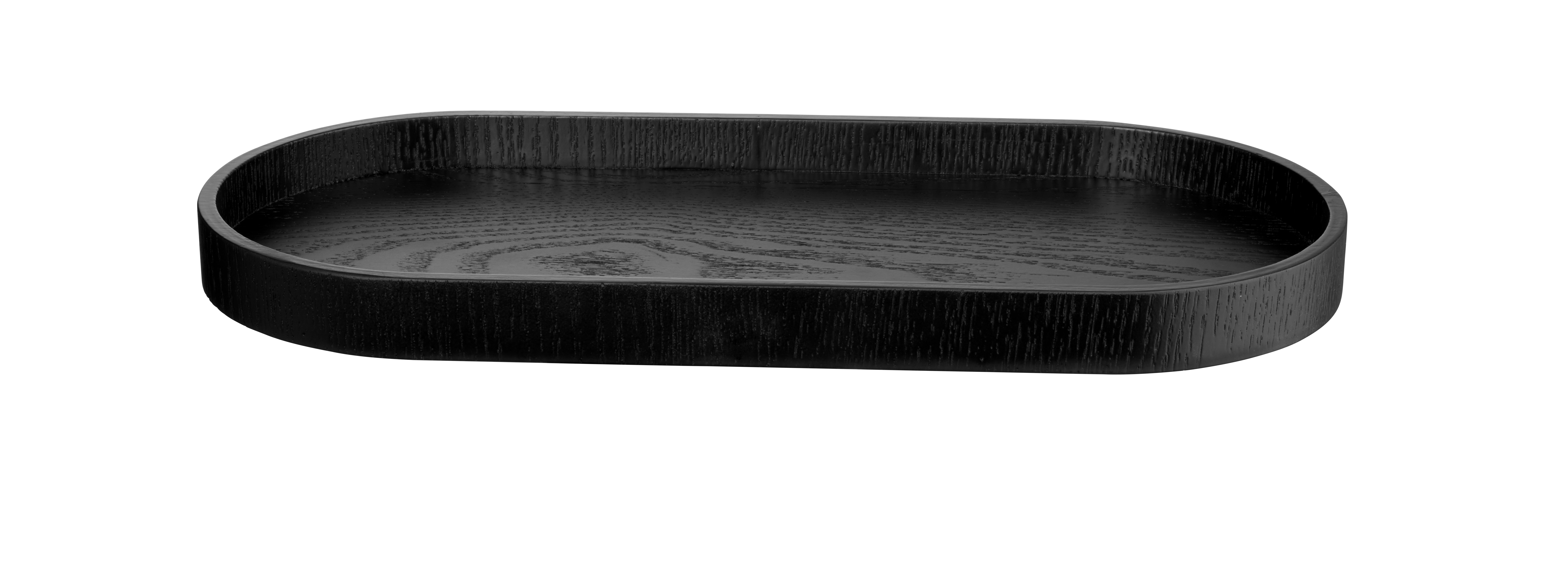 Tablett oval schwarz 