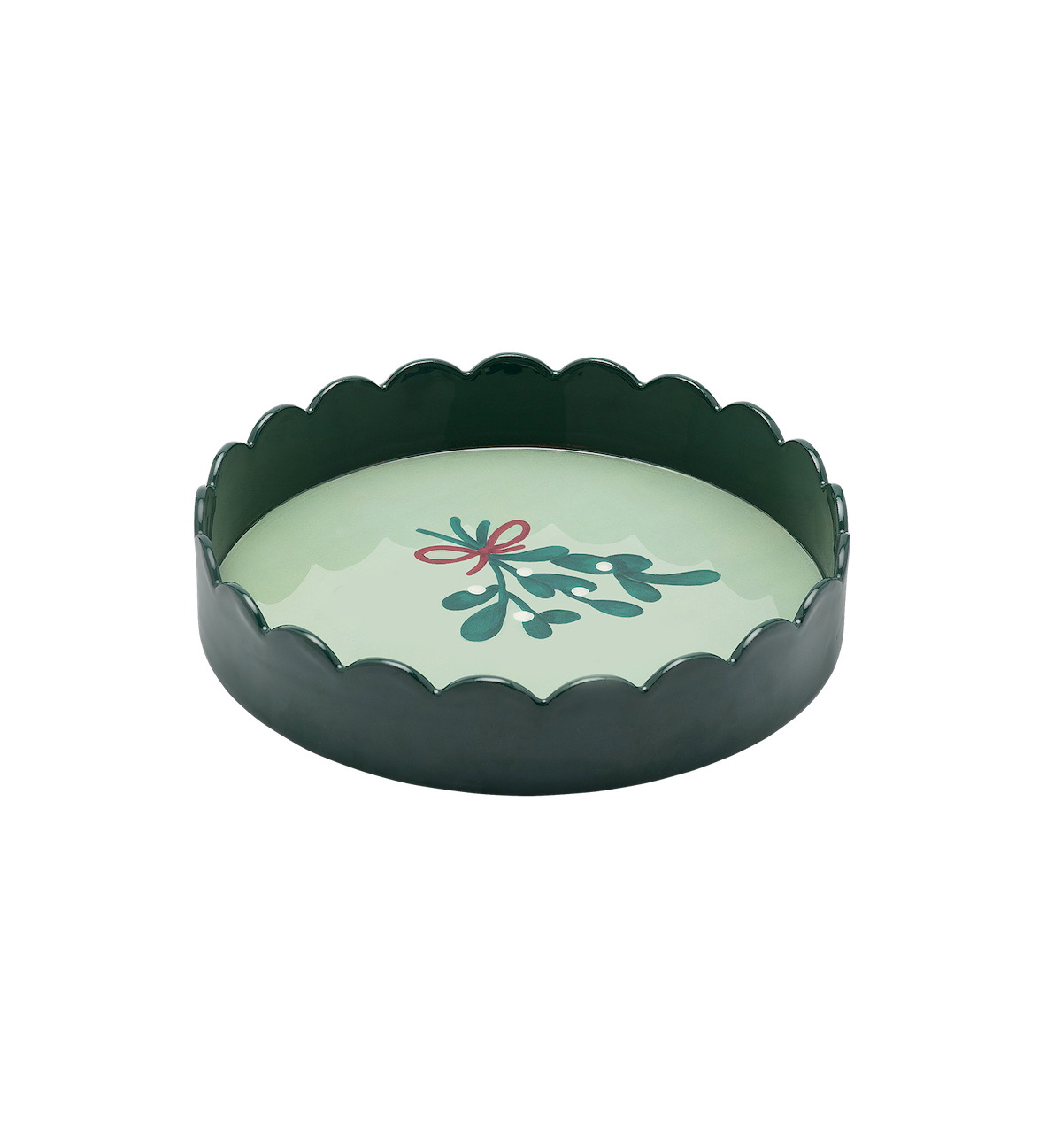 Tablett rund 33 cm mistletoe
