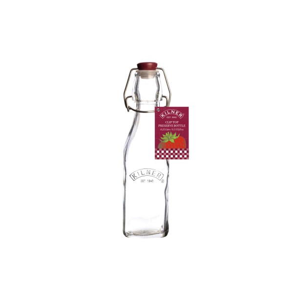 Kilner Glasflasche 0,25L eckig Bügelverschluss