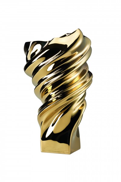 Rosenthal Vase 32cm gold titanisiert SQUALL