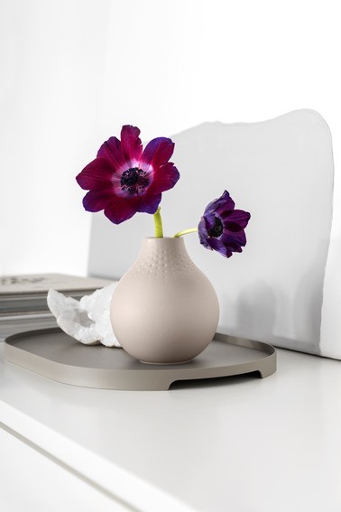 Villeroy & Boch Vase Perle klein D11cm H12cm MANUFACTURE COLLIER BEIGE