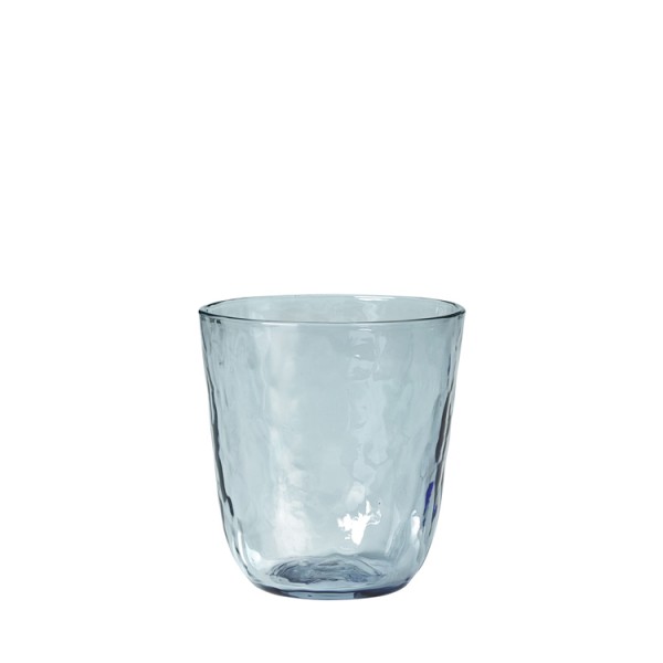 Broste Copenhagen Trinkglas 0,33L blau HAMMERED